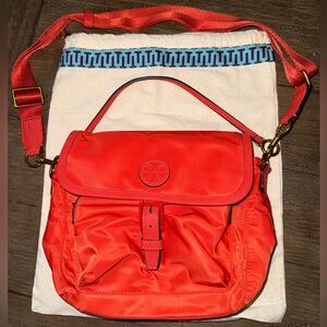 Tory Burch Orange Nylon Women's Crossbody Bag Purse Handbag